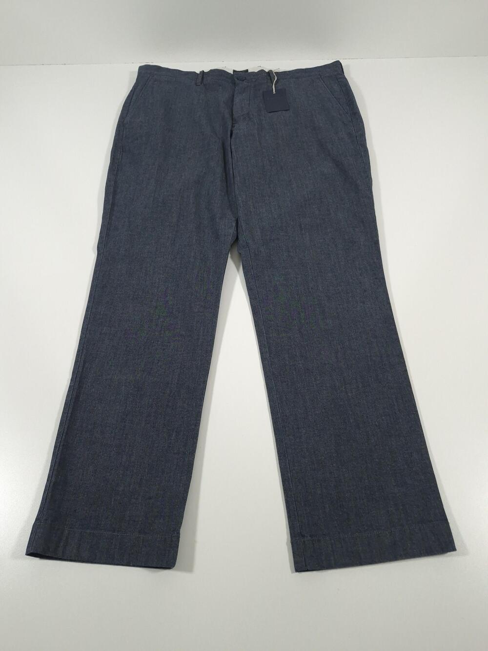 J.Crew Indigo Stretch Pants Mens 36x30 Blue Denim Chino Straight NWT Casual